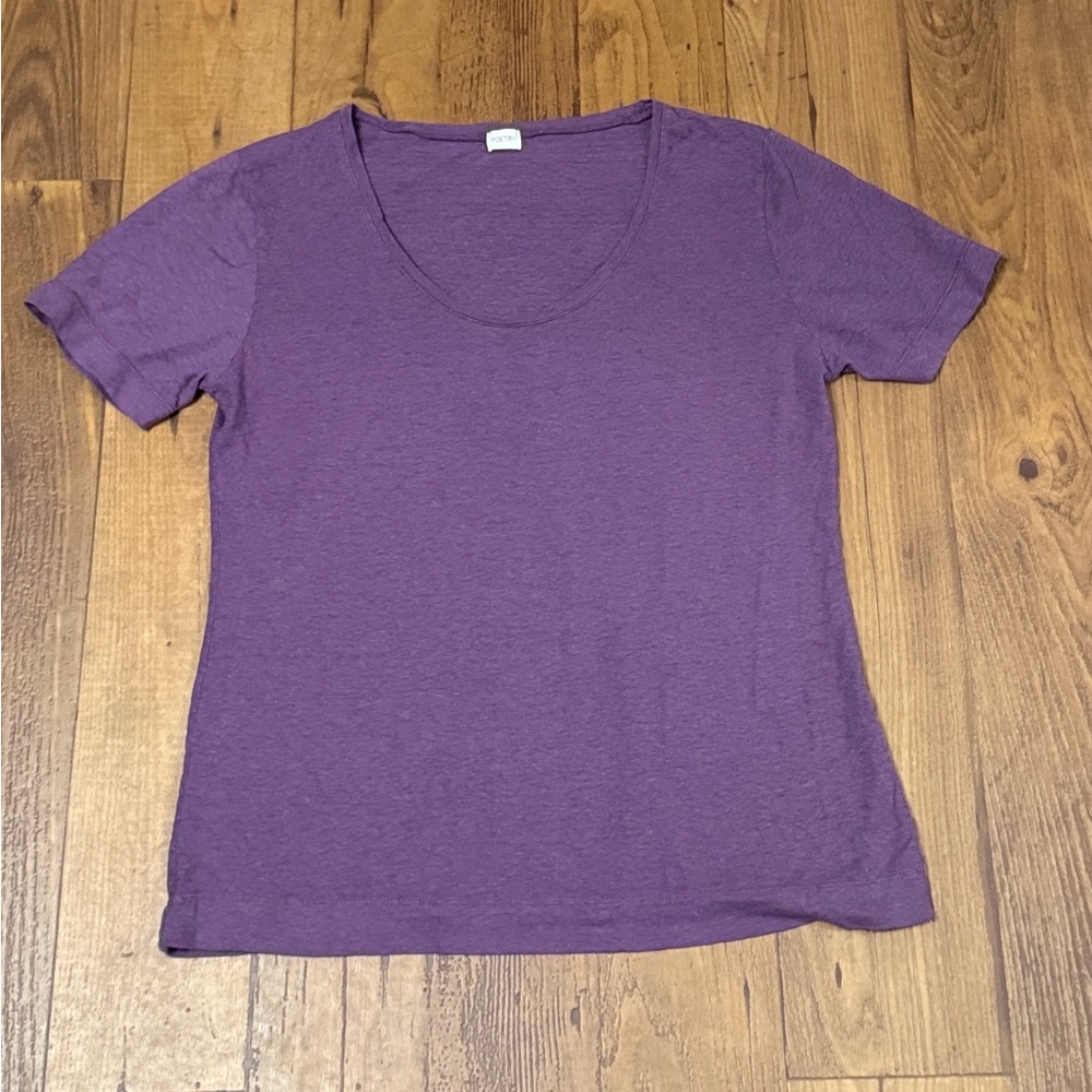 Poetry SCOOP-NECK T-SHIRT Hemp & organic cotton Size US 10. ‎ Purple